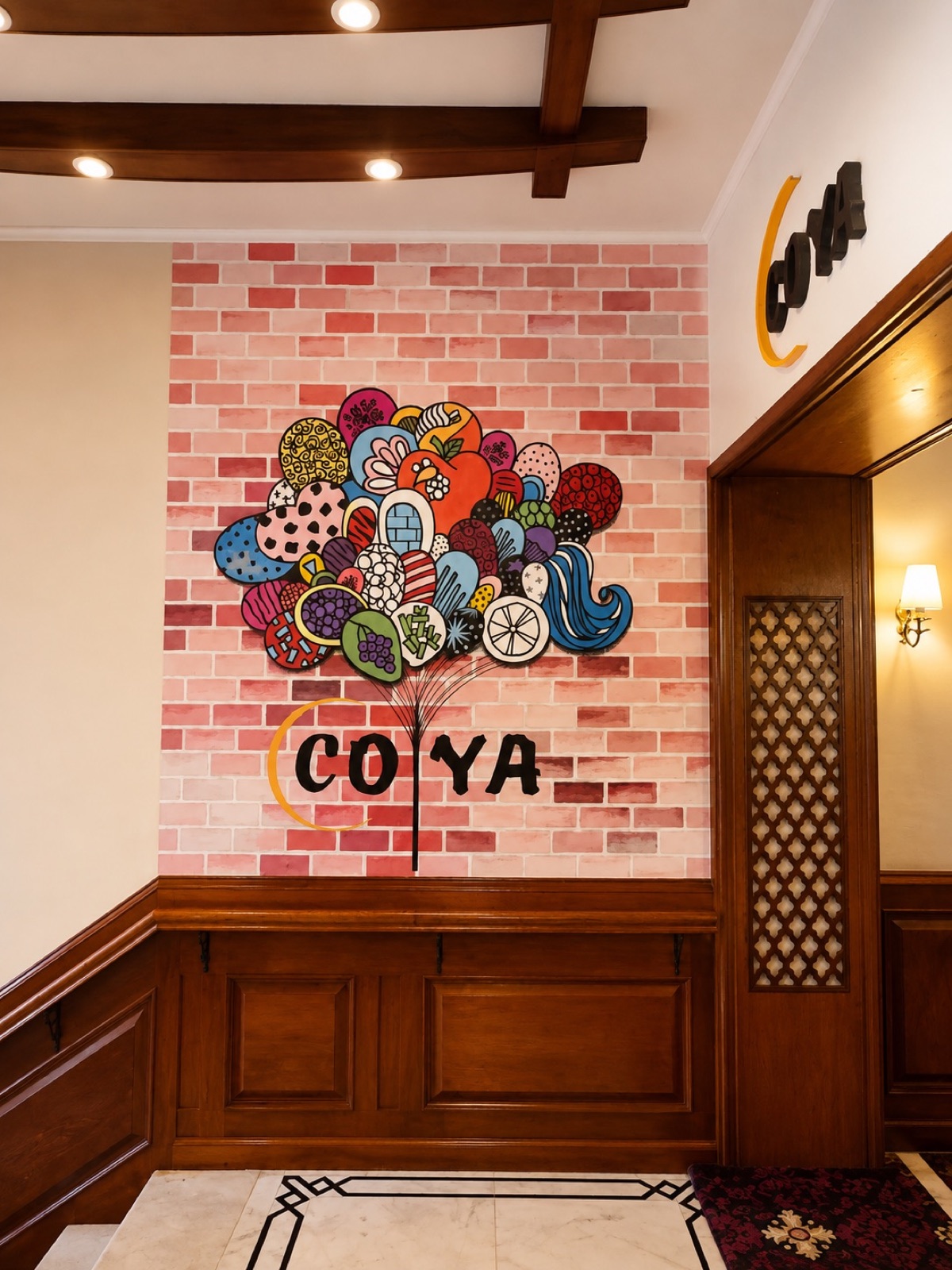 Coya Restaurant Entrance Artwork